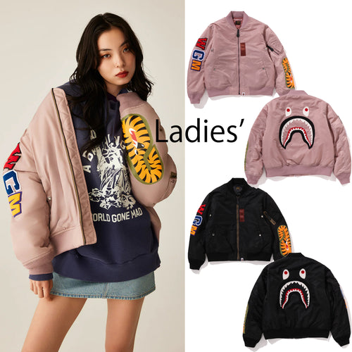 A BATHING APE Ladies' SHARK MA-1 JACKET