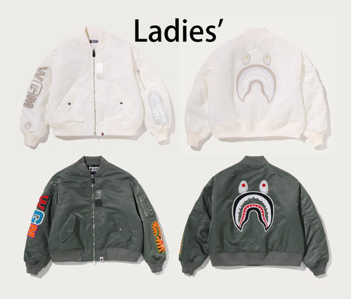 A BATHING APE Ladies' OVERSIZED SHARK MA-1 JACKET