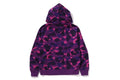 A BATHING APE ONE POINT COLOR CAMO CROPPED FULL ZIP HOODIE