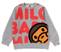 A BATHING APE BAPE KIDS BIG BABY MILO CREWNECK SWEATSHIRT