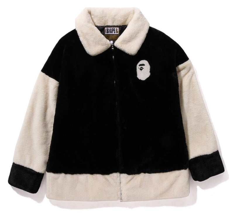 A BATHING APE (B)APE FAUX FUR JACKET