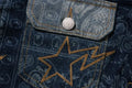 A BATHING APE PAISLEY PATTERN DENIM TRUCKER JACKET