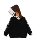 A BATHING APE BAPE KIDS BABY MILO SKULL ZIP DOUBLE HOODIE