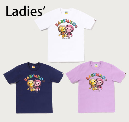 A BATHING APE Ladies' HAND DRAW MILO AND LISA TEE