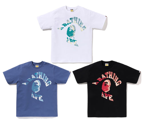 A BATHING APE TIE DYE TWIST COLLEGE TEE