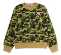 A BATHING APE Ladies' ABC CAMO COLLEGE CREWNECK SWEAT SHIRT