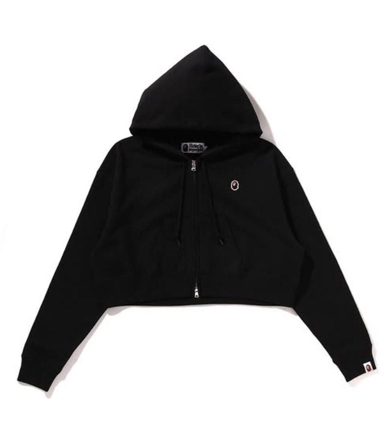 A BATHING APE Ladies' APE HEAD ONE POINT CROPPED ZIP HOODIE