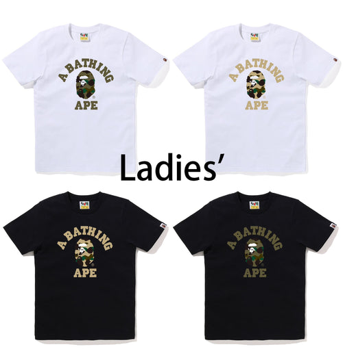 A BATHING APE Ladies' 1ST CAMO COLLEGE TEE - happyjagabee store