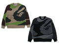 A BATHING APE MEGA ABC CAMO KNIT CREWNECK SWEATSHIRT