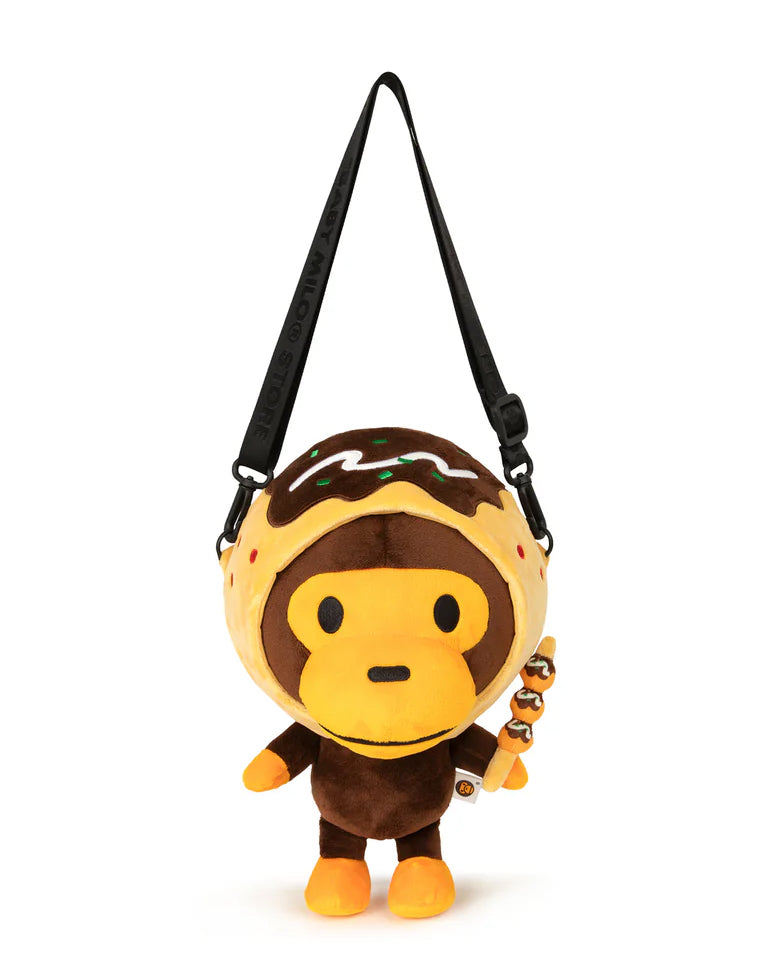 A BATHING APE BABY MILO STORE BABY MILO PLUSH DOLL CROSS BAG TAKOYAKI