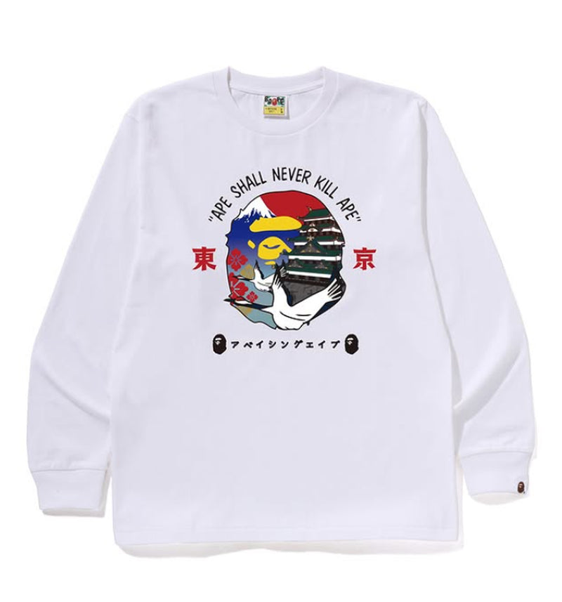 A BATHING APE TOKYO APE HEAD L/S TEE ( Tokyo Limited )