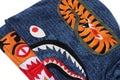 A BATHING APE JAPANESE INDIGO ART CAMO DOUBLE TIGER SHARK FULL ZIP HOODIE