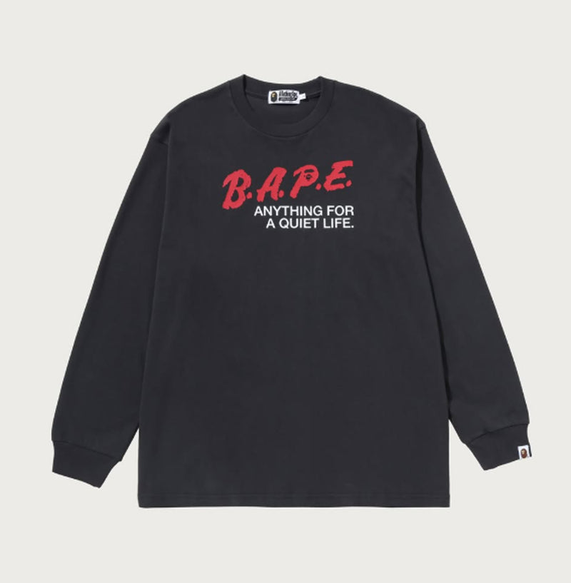 A BATHING APE BAPE LOGO RELAXED FIT LS TEE