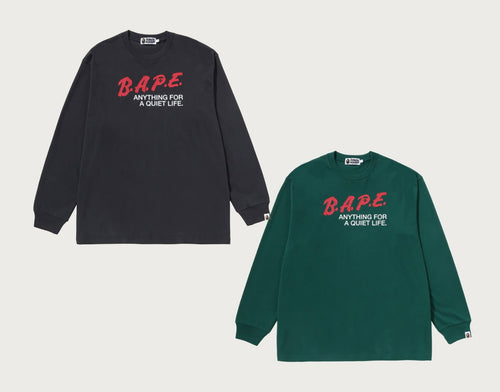 A BATHING APE BAPE LOGO RELAXED FIT LS TEE