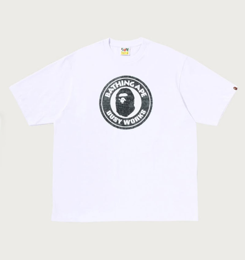 A BATHING APE CROC PATTERN BUSY WORKS RELAXED FIT TEE