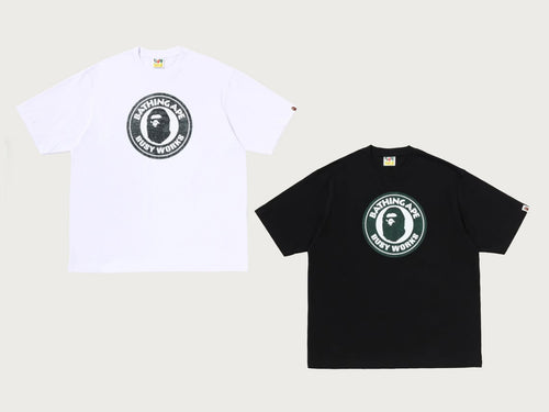 A BATHING APE CROC PATTERN BUSY WORKS RELAXED FIT TEE