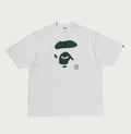 A BATHING APE CROC PATTERN APE FACE RELAXED FIT TEE