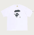 A BATHING APE CROC PATTERN APE FACE RELAXED FIT TEE