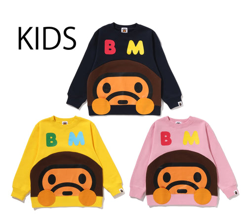 A BATHING APE BAPE KIDS BABY MILO CREWNECK SWEAT SHIRT