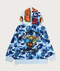 A BATHING APE BAPE KIDS ABC CAMO TROMPE L'OEIL ZIP HOODIE