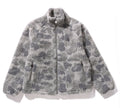 A BATHING APE TONAL SOLID CAMO METAL APE HEAD ONE POINT FLEECE JACKET