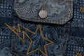 A BATHING APE PAISLEY PATTERN DENIM TRUCKER JACKET