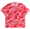 A BATHING APE ABC CAMO PILE JACQUARD RELAXED FIT POLO SHIRT
