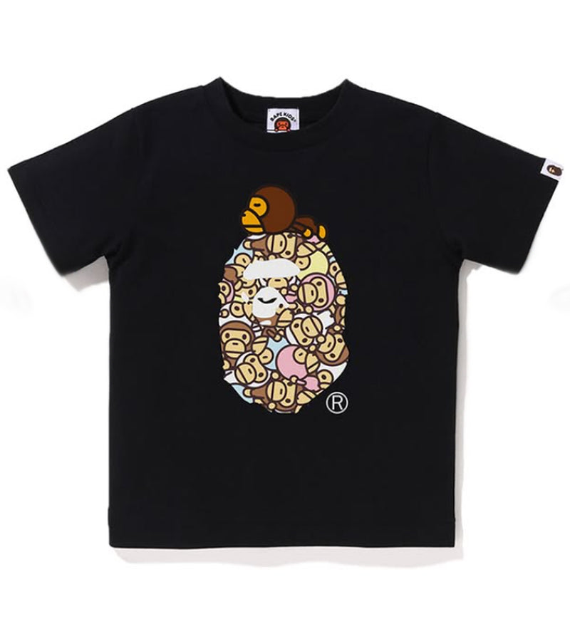A BATHING APE BAPE KIDS ALL BABY MILO MULTI MILO ON BIG APE TEE