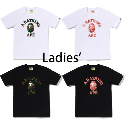 A BATHING APE Ladies' 1ST CAMO COLLEGE TEE