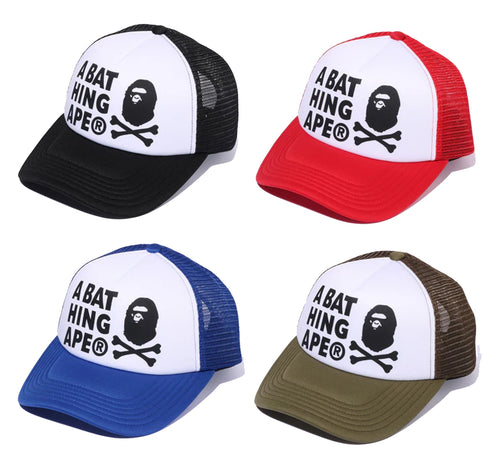 A BATHING APE APE CROSSBONE MESH CAP