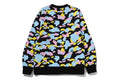 A BATHING APE NEW MULTI CAMO RHINESTONE REGULAR FIT CREWNECK SWEAT SHIRT
