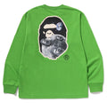 A BATHING APE MOON APE HEAD OLD PHOTO L/S TEE