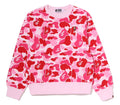 A BATHING APE Ladies' ABC CAMO COLLEGE CREWNECK SWEAT SHIRT