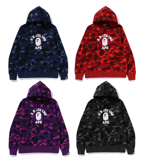 A BATHING APE COLOR CAMO COLLEGE PULLOVER HOODIE ONLINE EXCLUSIVE