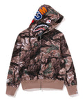 A BATHING APE Ladies' TREE EDGE CAMO SHARK FULL ZIP HOODIE