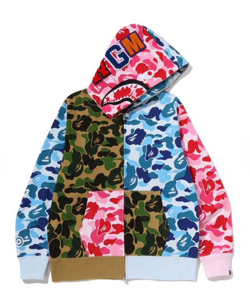A BATHING APE ABC CAMO CRAZY SHARK FULL ZIP HOODIE