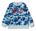 A BATHING APE BAPE KIDS ABC CAMO SHARK CREWNECK SWEAT SHIRT