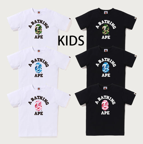 A BATHING APE BAPE KIDS ABC CAMO COLLEGE TEE