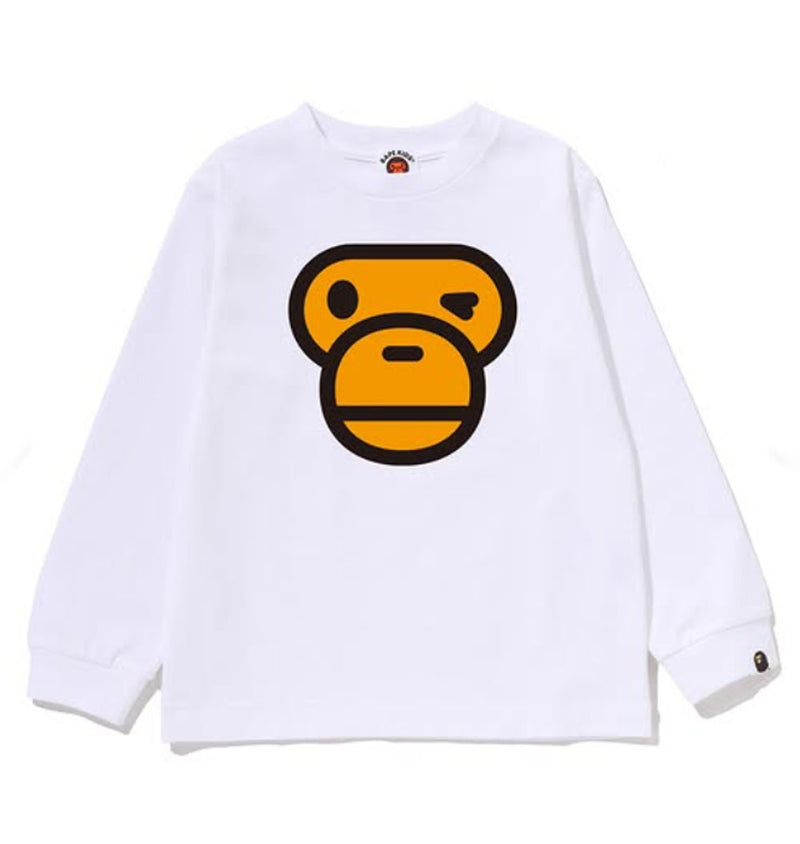 A BATHING APE BAPE KIDS WINKING MILO FACE LS TEE - happyjagabee store