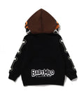 A BATHING APE BAPE KIDS BABY MILO SKULL ZIP DOUBLE HOODIE