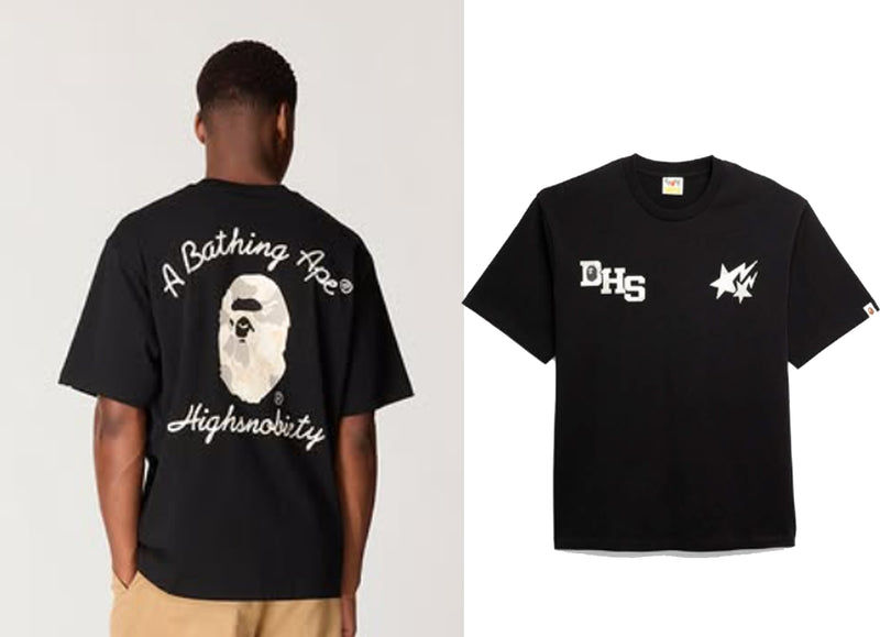 A BATHING APE BAPE x HIGHSNOBIETY MULTI LOGO RELAXED FIT TEE
