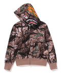 A BATHING APE Ladies' TREE EDGE CAMO SHARK FULL ZIP HOODIE