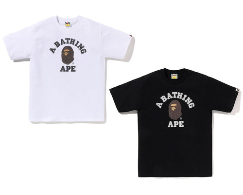 A BATHING APE GLASS BEADS COLLEGE TEE