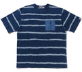 A BATHING APE INDIGO DISCHARGE PRINT RELAXED FIT TEE