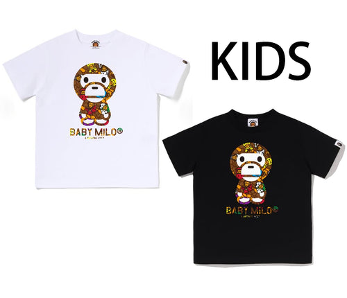 A BATHING APE BAPE KIDS MILO MULTI DINOSAURS PATTERN BABY MILO TEE