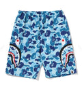 A BATHING APE BAPE KIDS ABC CAMO SIDE SHARK BEACH SHORTS