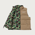 A BATHING APE ABC CAMO REVERSIBLE DOWN VEST