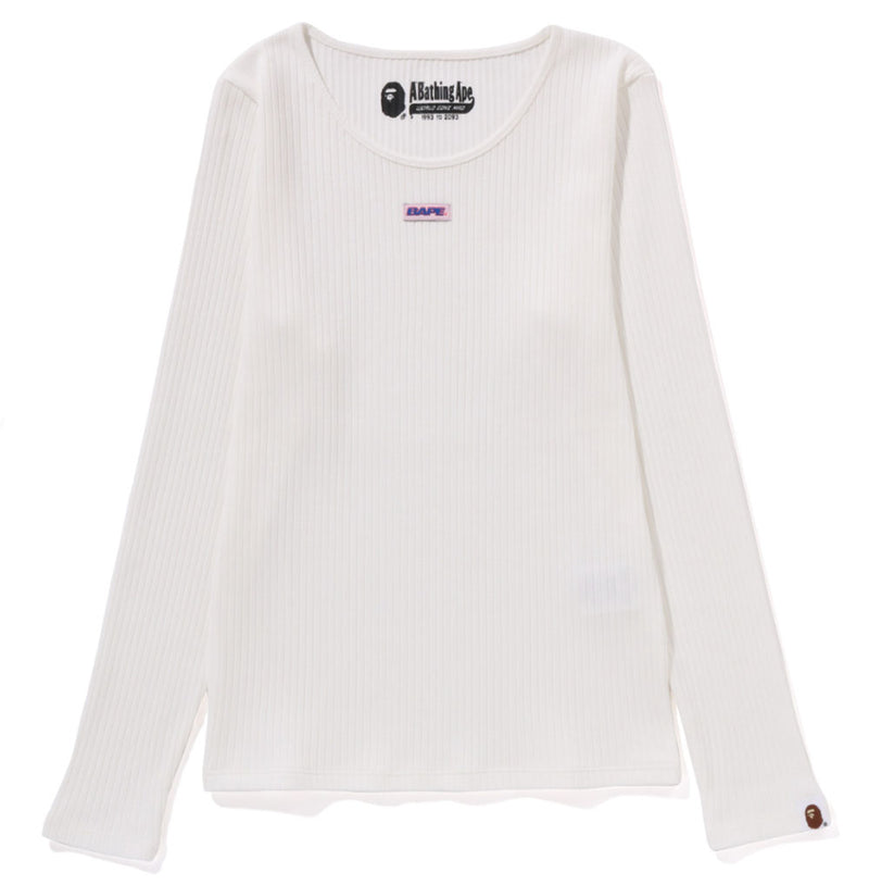 A BATHING APE Ladies' BAPE LABEL RIB L/S TEE – happyjagabee store