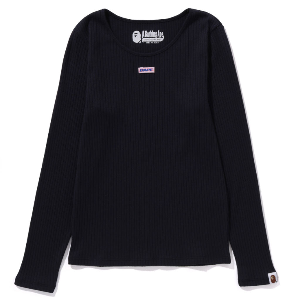 A BATHING APE Ladies' BAPE LABEL RIB L/S TEE – happyjagabee store