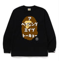 A BATHING APE APE HEAD KATAKANA L/S TEE